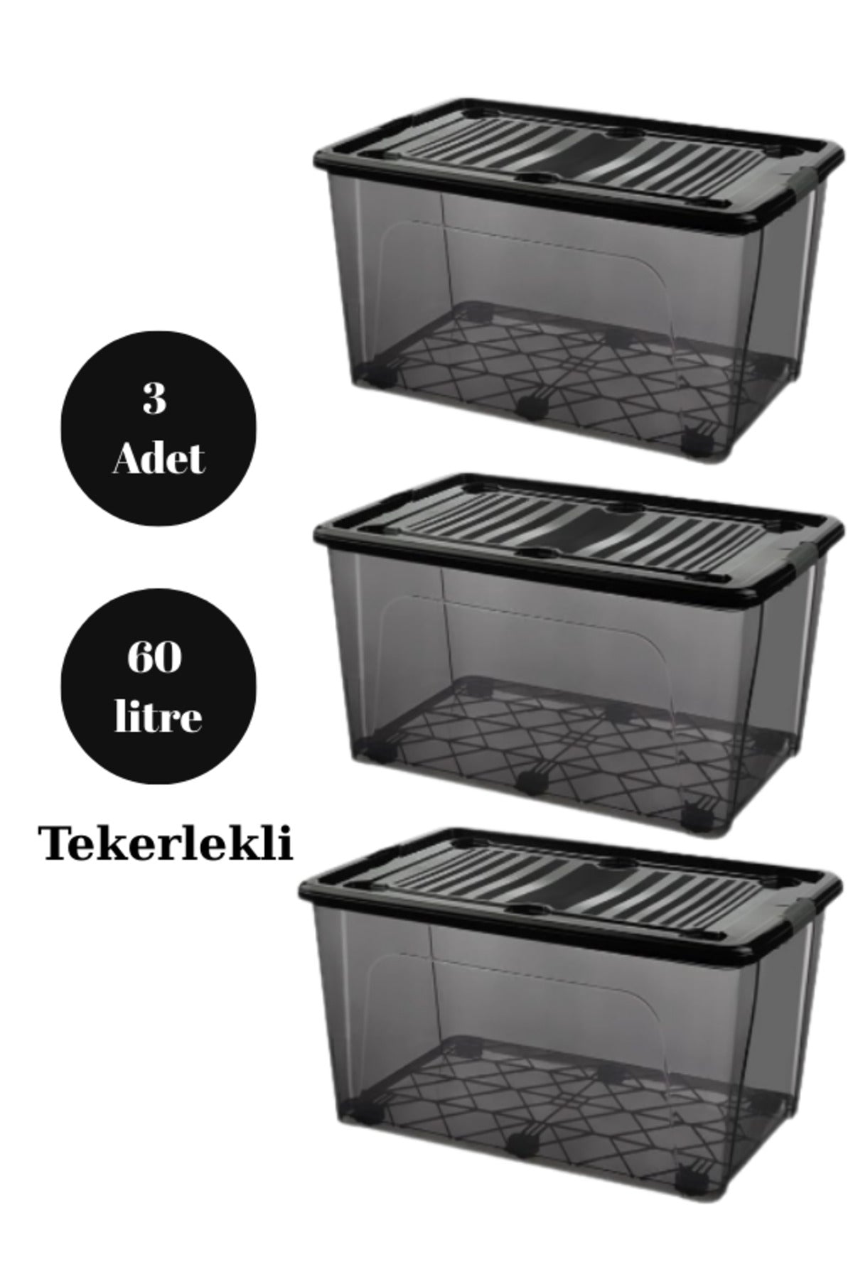 60 Litre 3 Adet Saklama Kutusu Düzenleme