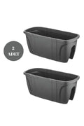 Opal Balkon Saksısı Bahçe Saksısı Büyük Boy Opal Saksı 2 Adet 29x59x25