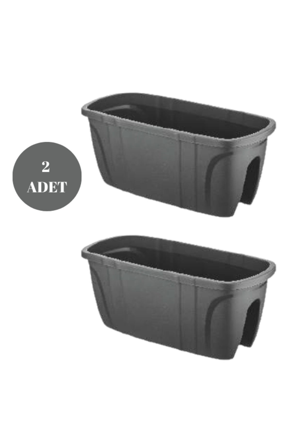 Opal Balkon Saksısı Bahçe Saksısı Büyük Boy Opal Saksı 2 Adet 29x59x25