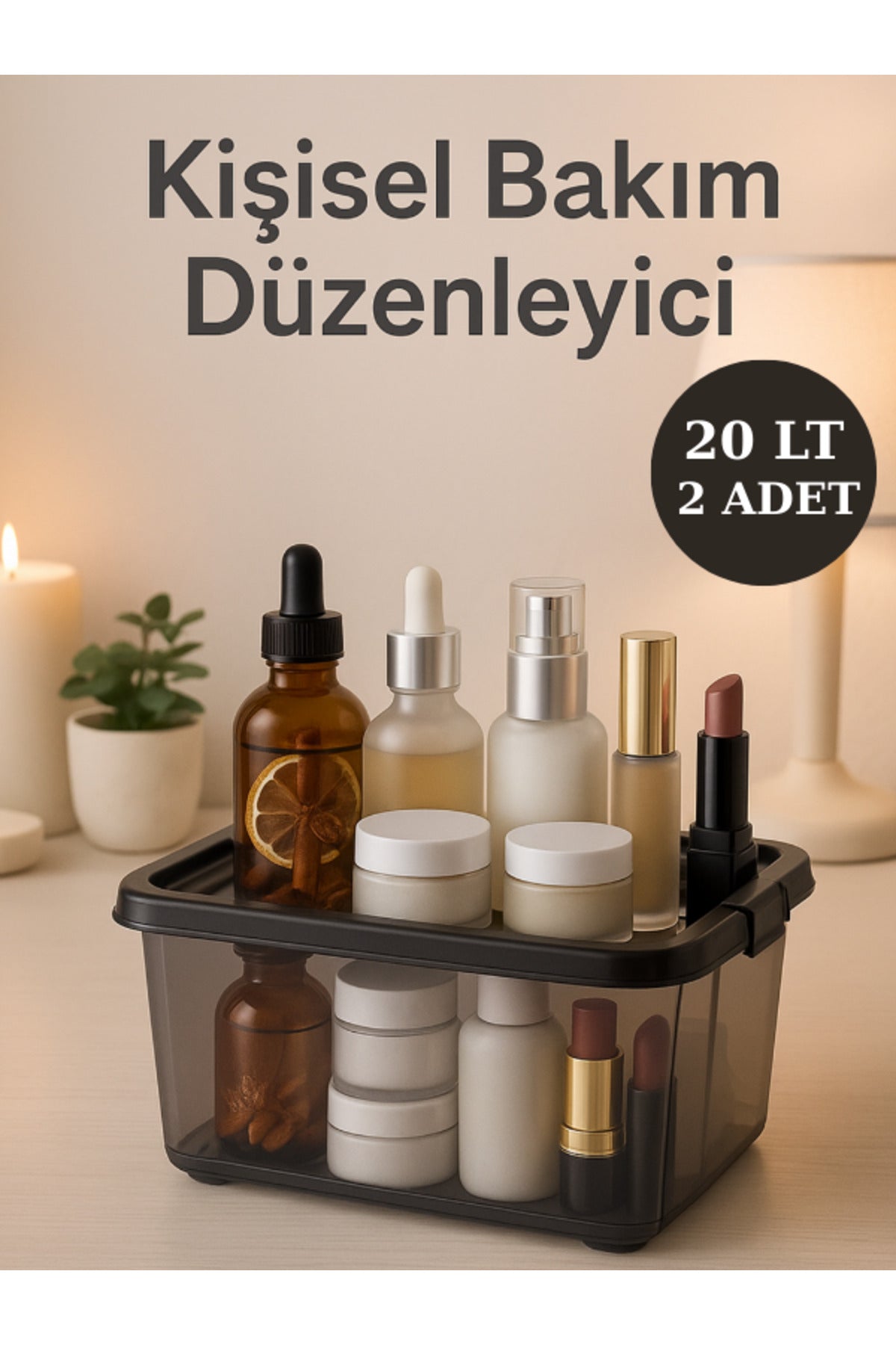 2 Adet 20 Litre Saklama Depolama Düzenleyici