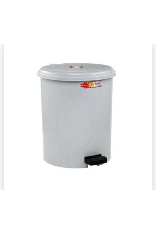 10 Lt Pedallı Plastik Çöp Kovası, Gri, Dayanıklı ve Pratik Kullanım