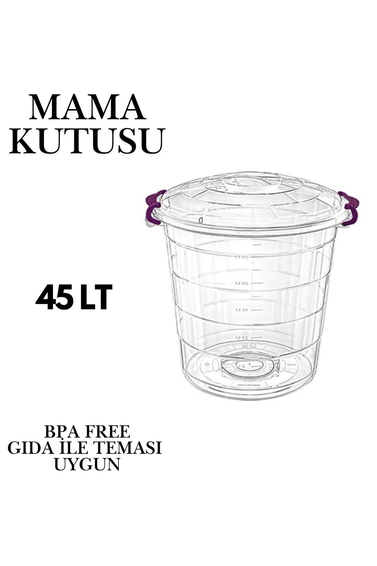 Kedi Köpek Orta Boy Mama Kovası 45 Lt