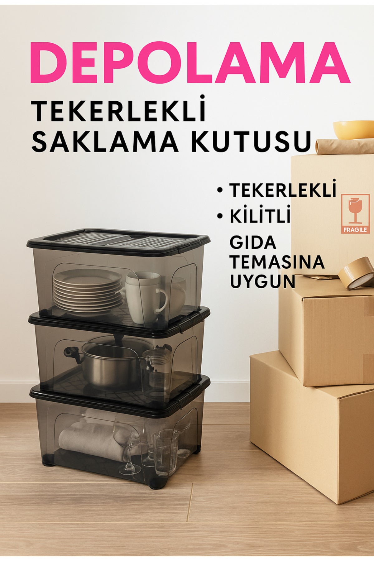 80 Litre 3 Adet Depolama Düzenleyici