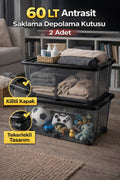 2 Adet 60 Litre Saklama Düzenleme Kutusu