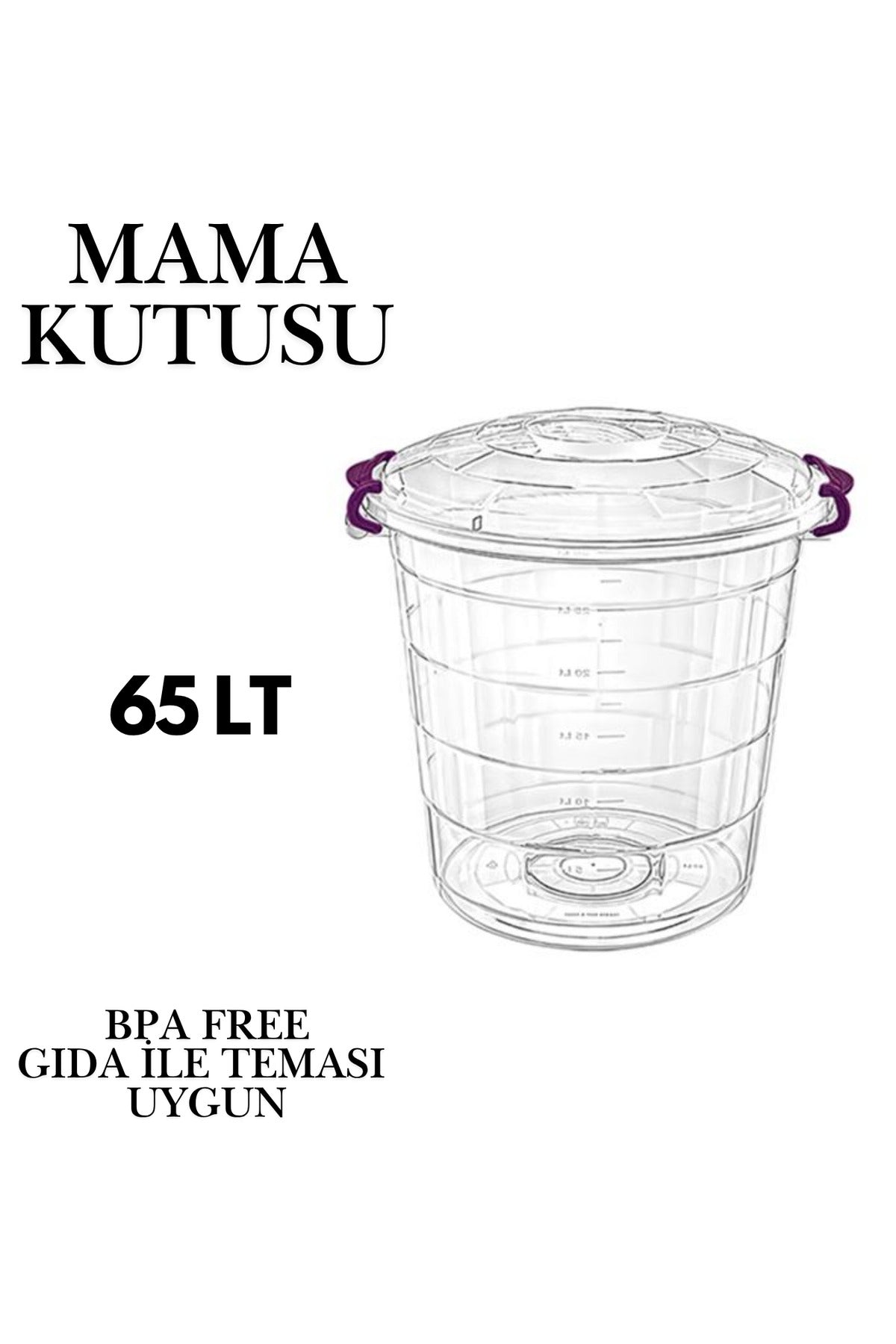 Büyük Boy 65 Lt Kedi Köpek Mama Kovası, Pratik ve Havalı Saklama Çözümü
