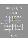 Bahçe Çiti Dekoratif Bahçe Çiti 86cm 4 Adet Beyaz Renk