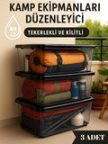 80 LT Tekerlekli Kilitli Kamp Saklama Kutusu - 3'lü Set (Kopya)